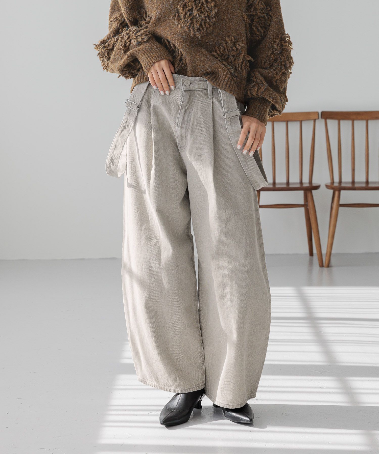 LOWRYS FARM「ＣＯＮＥサスツキカーブデニム」|デニム|