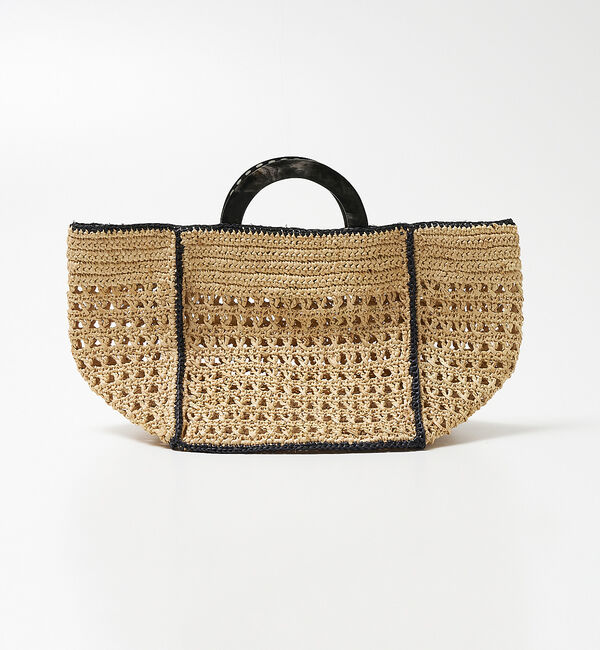 collex「ラフィア透かし編バッグ」|かごバッグ|