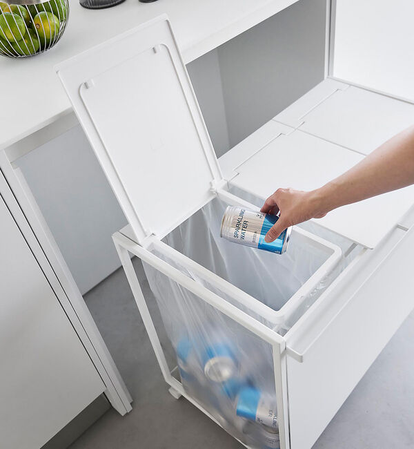 collex「【tower/タワー】蓋付き目隠し分別ダストワゴン 45L 3分別 キッチン ゴ」|食器・キッチングッズ|