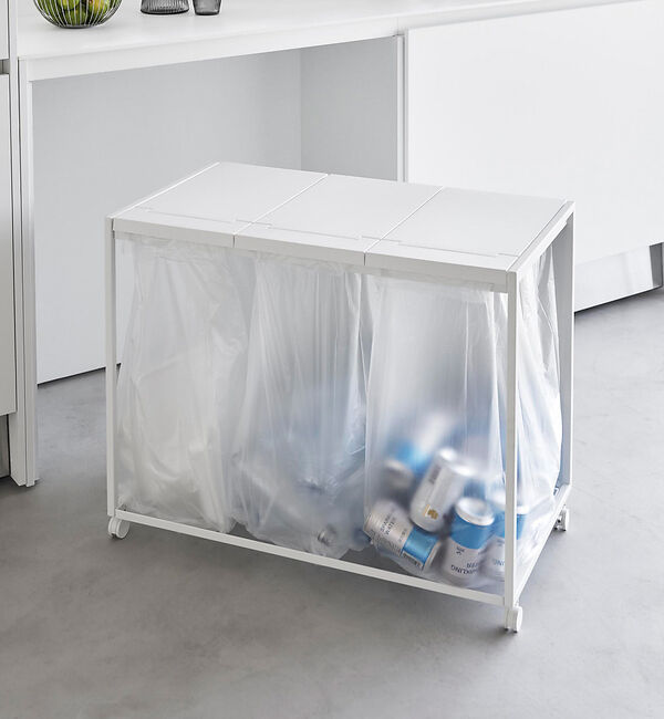 collex「【tower/タワー】蓋付き目隠し分別ダストワゴン 45L 3分別 キッチン ゴ」|食器・キッチングッズ|