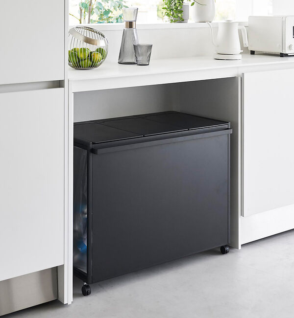 collex「【tower/タワー】蓋付き目隠し分別ダストワゴン 45L 3分別 キッチン ゴ」|食器・キッチングッズ|