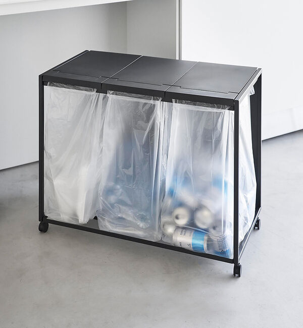 collex「【tower/タワー】蓋付き目隠し分別ダストワゴン 45L 3分別 キッチン ゴ」|食器・キッチングッズ|