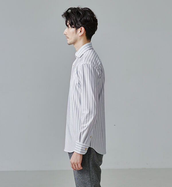 ABAHOUSE「【FLEX SHIRTS】マルチストレッチ シャンブレー ストライプ シャツ」|シャツ・ブラウス|