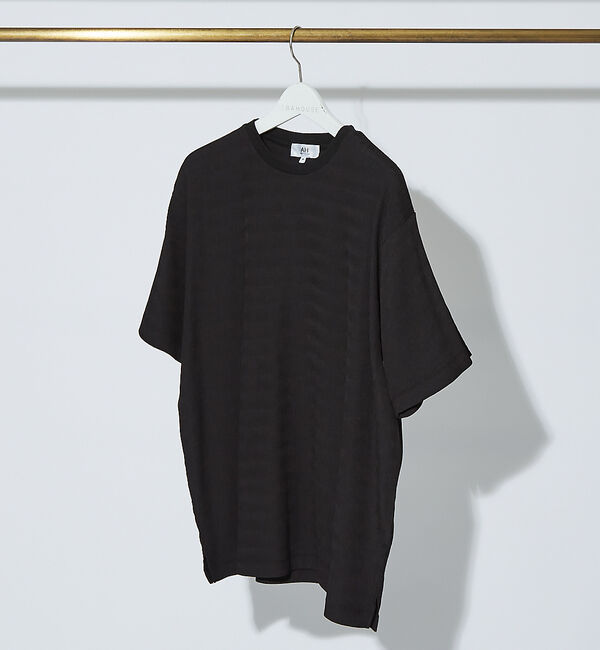 ABAHOUSE「【AH ABAHOUSE】楊柳クルーネック半袖Tシャツ」|Tシャツ・カットソー|ブラック