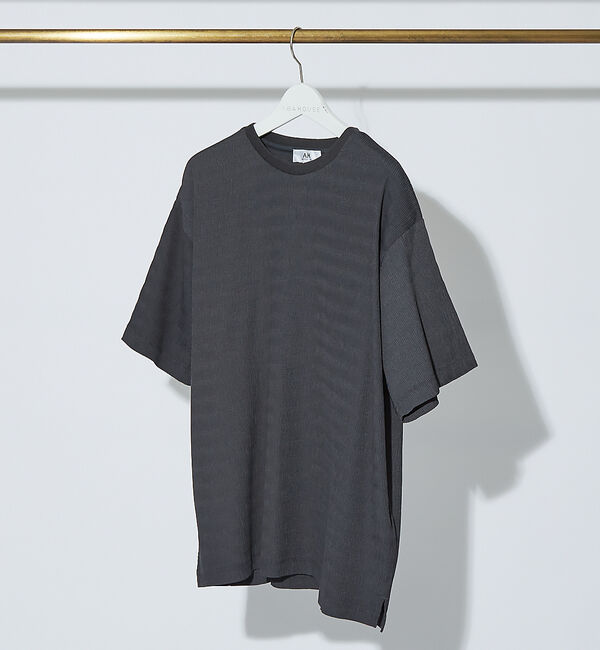 ABAHOUSE「【AH ABAHOUSE】楊柳クルーネック半袖Tシャツ」|Tシャツ・カットソー|チャコールグレー