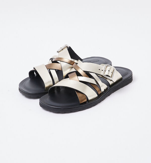 alfredoBANNISTER「マルチクロス レザーサンダル」|サンダル|シャンパンゴールド