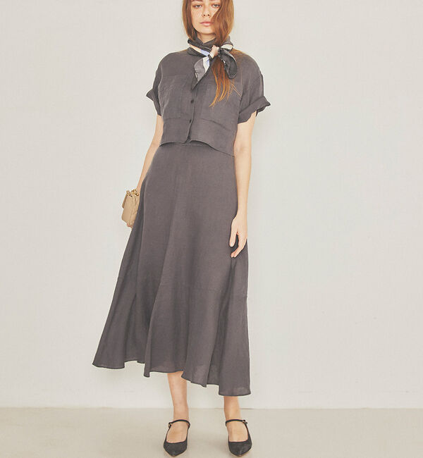 Rouge vif「【セットアップ対応】麻製品染マキシスカート」|スカート|