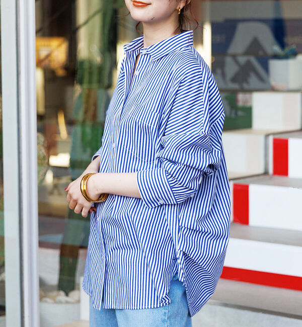 Rouge vif「コットンブロードタックフォルムシャツ」|シャツ・ブラウス|ブルー