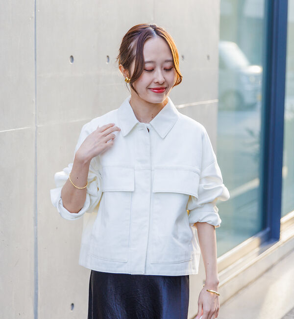 Rouge vif「ショート丈ビッグフラップコクーンブルゾン」|ブルゾン・スタジャン|