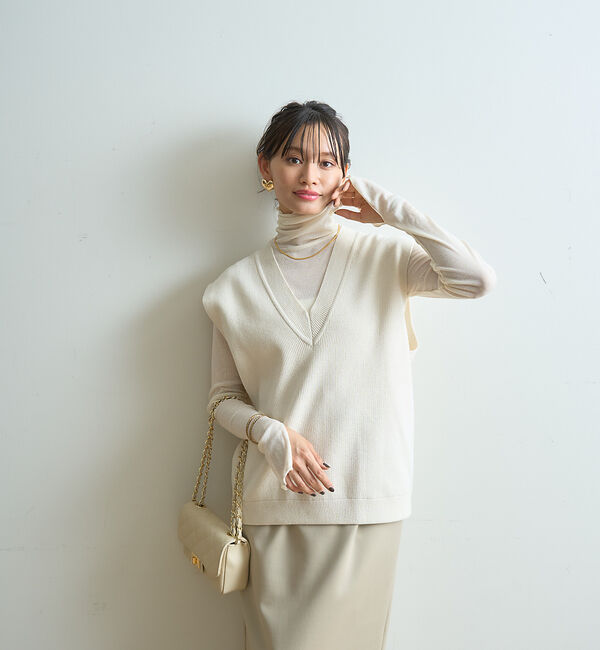 Rouge vif「モールニット片畔ベスト」|ベスト・ジレ|