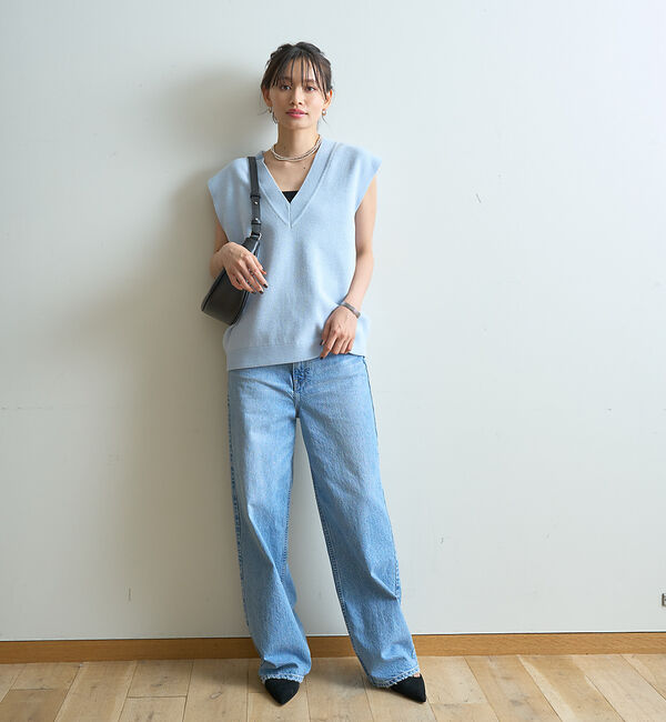 Rouge vif「モールニット片畔ベスト」|ベスト・ジレ|