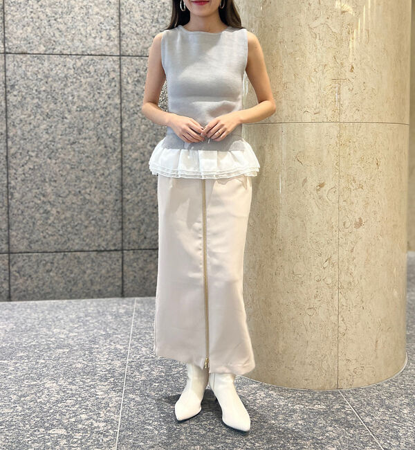 Rouge vif「【一部店舗限定】フロントZIPストレッチハイウエストスカート」|スカート|