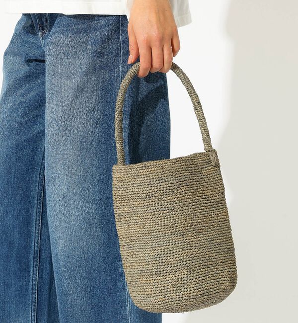 Rouge vif「【MADE IN MADA /メイドインマダ】ワンハンドル かごバッグ」|かごバッグ|グレー