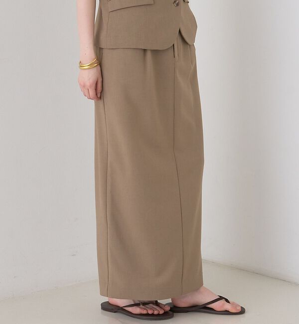 Rouge vif「【セットアップ対応】リネン混タイトスカート」|スカート|ベージュ