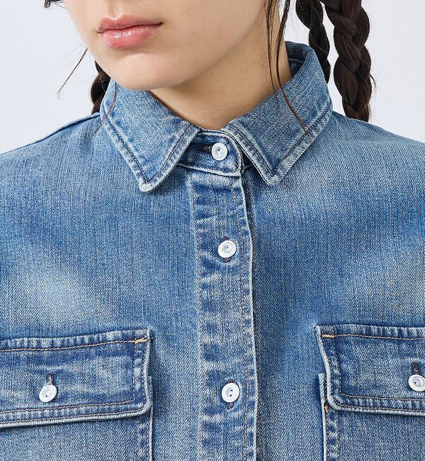 Rouge vif「【Healthy denim / ヘルシーデニム】Almond/デニムシャツ/【」|ブルゾン・スタジャン|