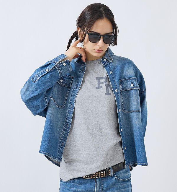 Rouge vif「【Healthy denim / ヘルシーデニム】Almond/デニムシャツ/【」|ブルゾン・スタジャン|