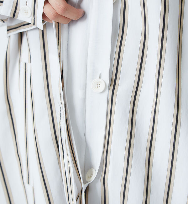 qualite「【ITALY MANTECO社】ストライプオーバーコート」|その他|