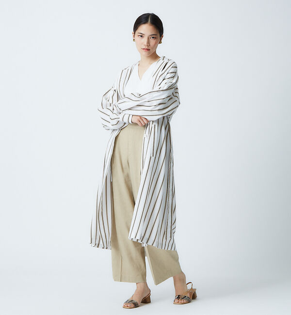 qualite「【ITALY MANTECO社】ストライプオーバーコート」|その他|