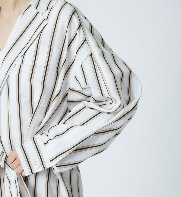 qualite「【ITALY MANTECO社】ストライプオーバーコート」|その他|