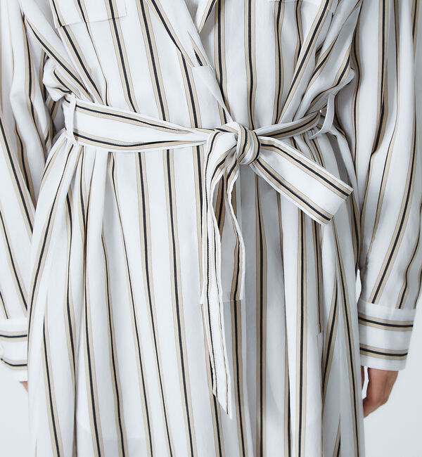 qualite「【ITALY MANTECO社】ストライプオーバーコート」|その他|