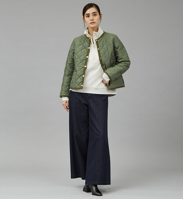 qualite「【TRADITIONAL WEATHERWEAR】キルティングノーカラーブルゾン」|ブルゾン・スタジャン|