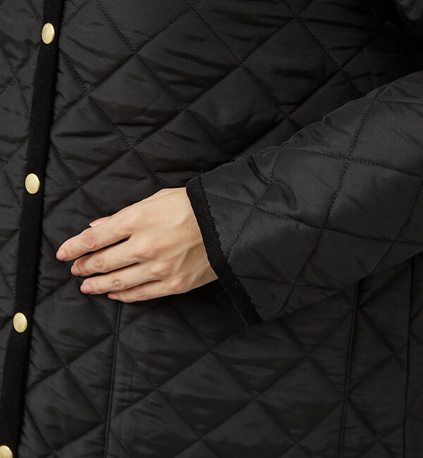 qualite「【TRADITIONAL WEATHERWEAR】キルティングノーカラーミドルブ」|ブルゾン・スタジャン|