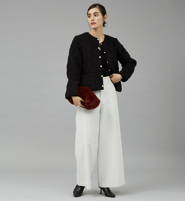 qualite「【TRADITIONAL WEATHERWEAR】キルティングボアブルゾン」|ブルゾン・スタジャン|