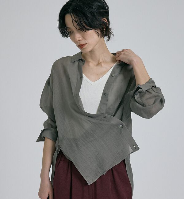 qualite「リネン混レギュラーシャツ【予約】」|シャツ・ブラウス|