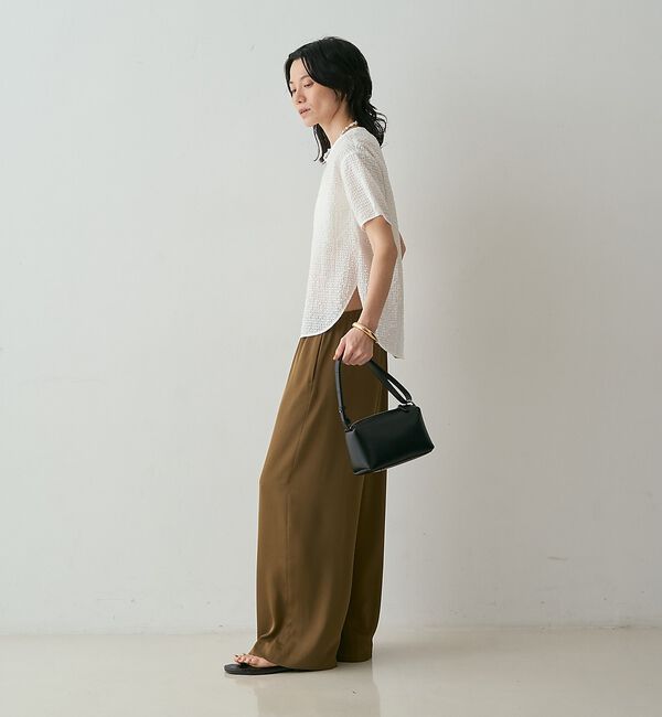 qualite「【セットアップ対応】シアーギンガムブラウス【予約】」|シャツ・ブラウス|