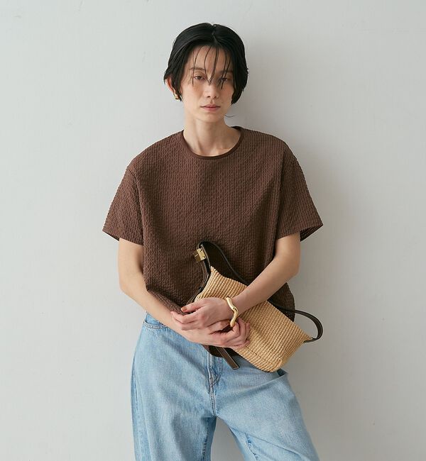 qualite「【セットアップ対応】シアーギンガムブラウス【予約】」|シャツ・ブラウス|