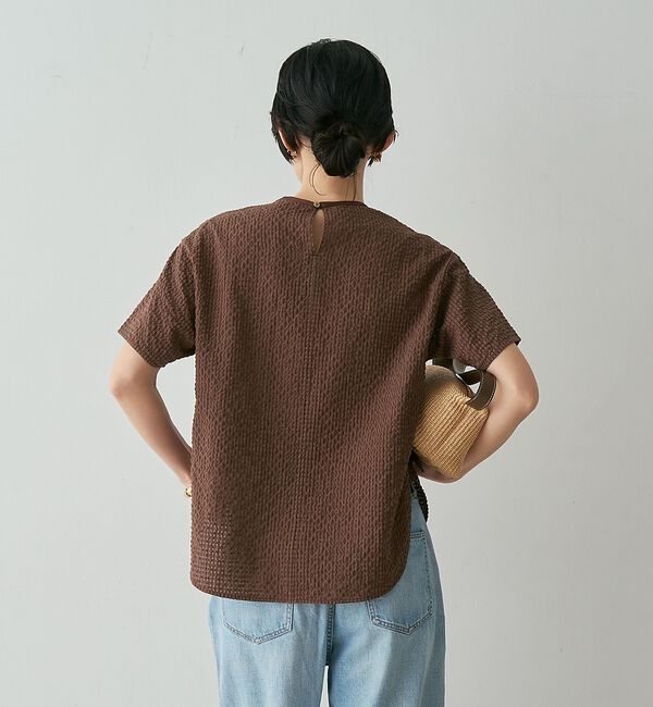 qualite「【セットアップ対応】シアーギンガムブラウス【予約】」|シャツ・ブラウス|