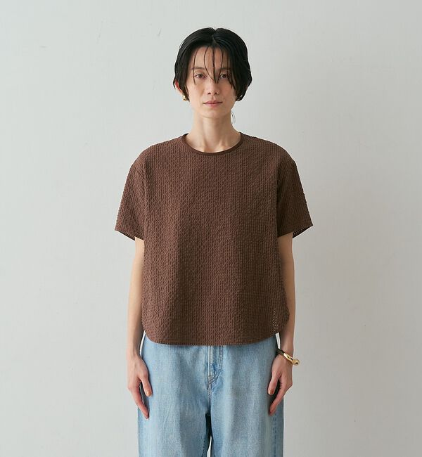 qualite「【セットアップ対応】シアーギンガムブラウス【予約】」|シャツ・ブラウス|