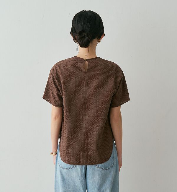 qualite「【セットアップ対応】シアーギンガムブラウス【予約】」|シャツ・ブラウス|