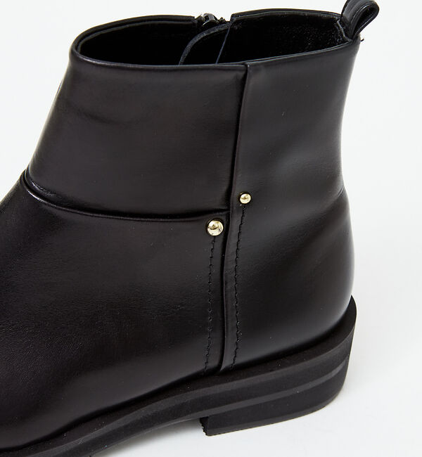 AU BANNISTER「【スノーソール】スクエアトゥ厚底フラットブーツ」|ショートブーツ|