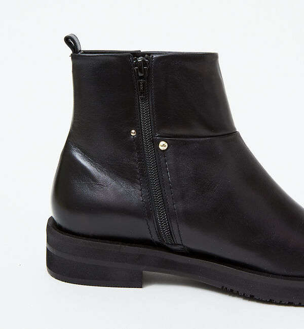 AU BANNISTER「【スノーソール】スクエアトゥ厚底フラットブーツ」|ショートブーツ|