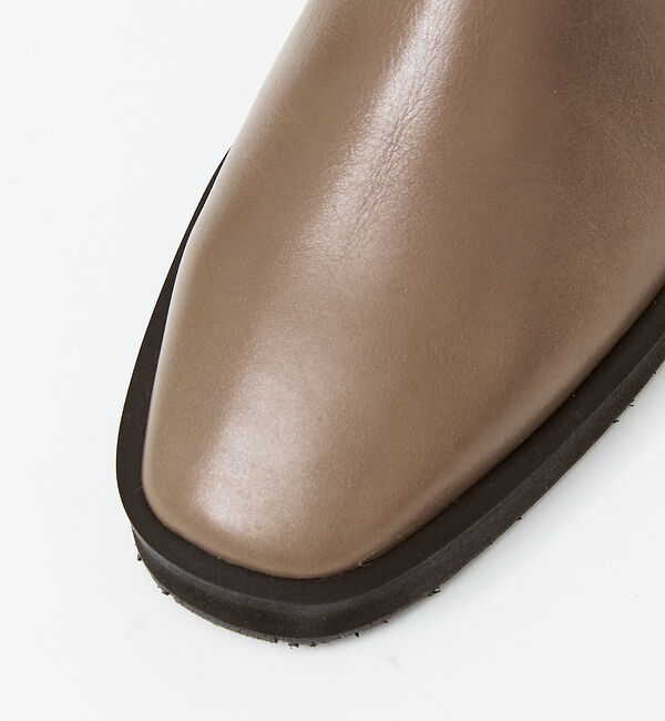 AU BANNISTER「【スノーソール】スクエアトゥ厚底フラットブーツ」|ショートブーツ|