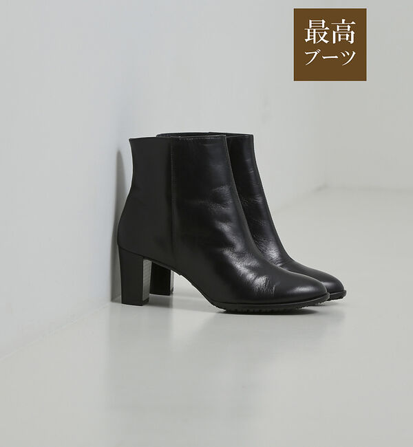 AU BANNISTER「【最高ブーツ/ 6.5cmヒール】ラウンドトゥブーツ」|ショートブーツ|ブラック