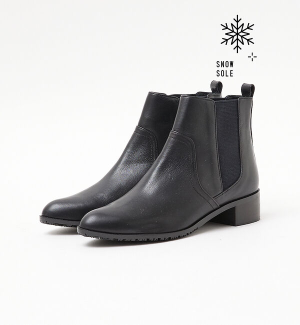 AU BANNISTER「【スノーソール】ローヒールサイドゴアブーツ」|ショートブーツ|ブラック
