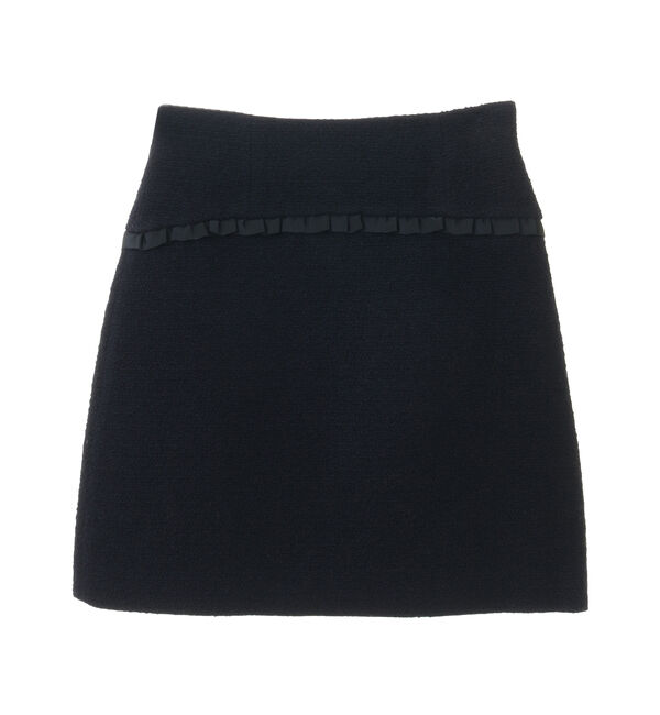 TIARA「フリルトリミングミニスカート」|スカート|ネイビー