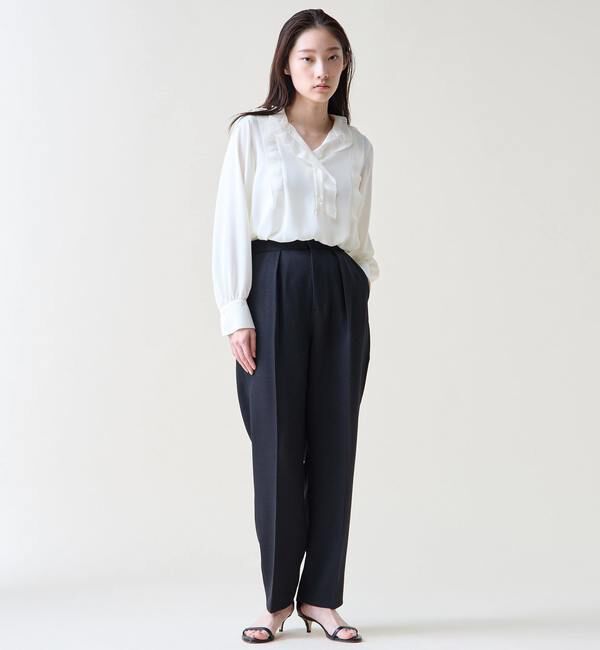 TIARA「タックテーパードパンツ」|スラックス|