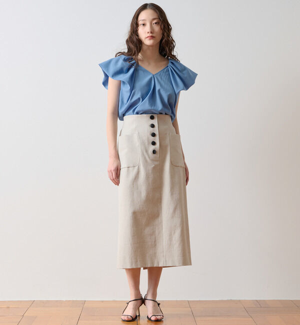 TIARA「フロントボタンタイトスカート」|スカート|