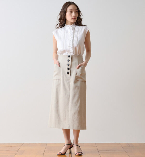 TIARA「フロントボタンタイトスカート」|スカート|