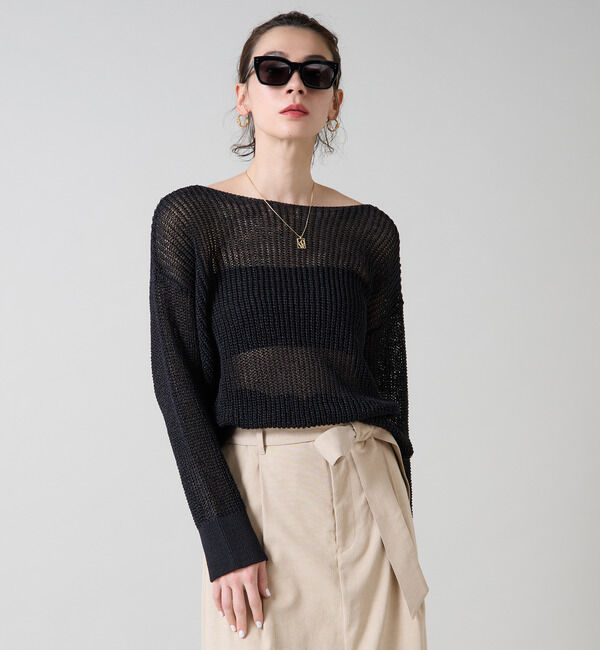 Liesse「ボートネックギマニット」|ニット・セーター|ブラック