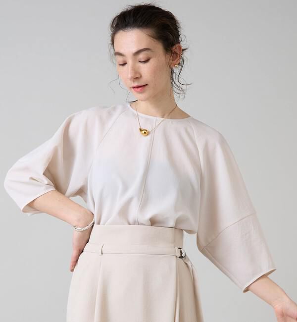 Liesse「コクーンスリーブ切り替えブラウス」|シャツ・ブラウス|アイボリー