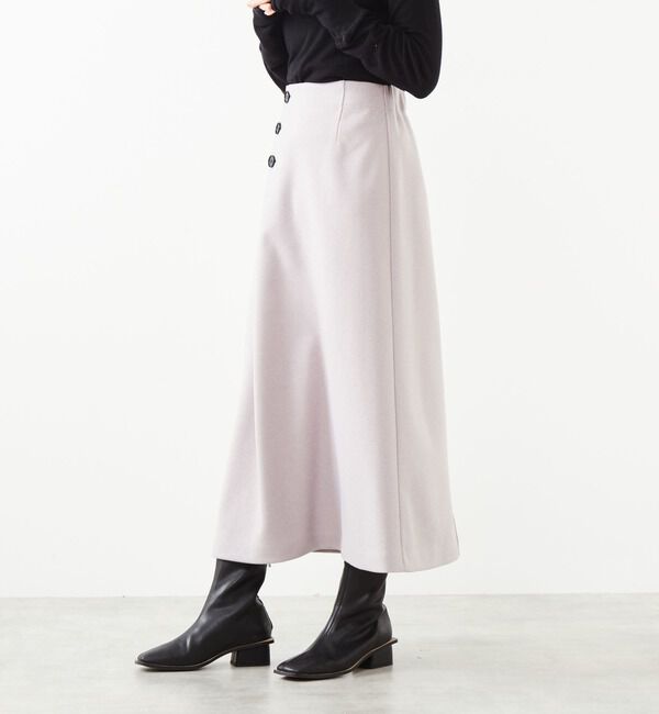 Soffitto「アンゴラ混フラノフリースAラインスカート」|スカート|