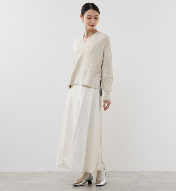 Soffitto「コットン片畦編みネップニット」|ニット・セーター|