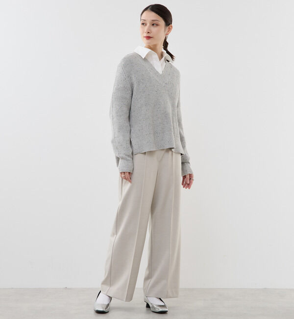 Soffitto「コットン片畦編みネップニット」|ニット・セーター|