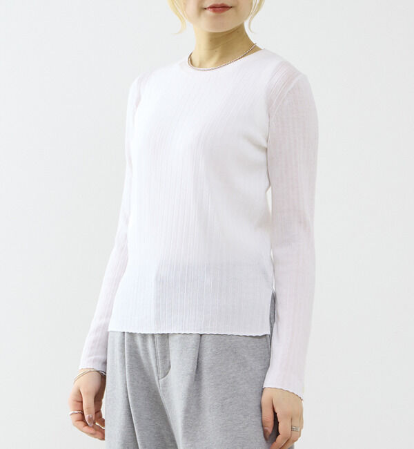 SOFFITTO「サイドスリットリプニット」|ニット・セーター|ホワイト