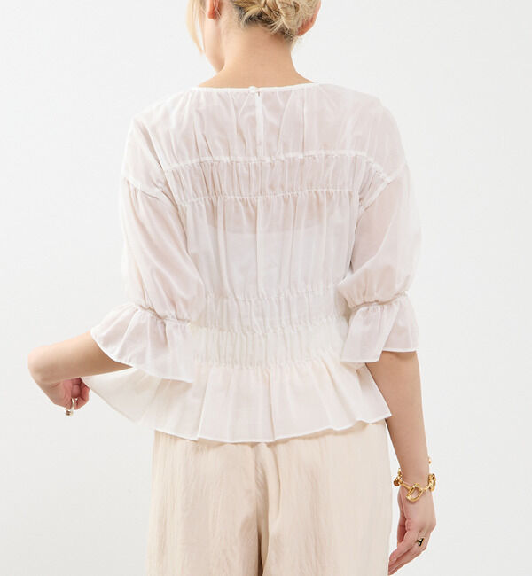 SOFFITTO「オーガニックコットンシャーリングブラウス」|シャツ・ブラウス|