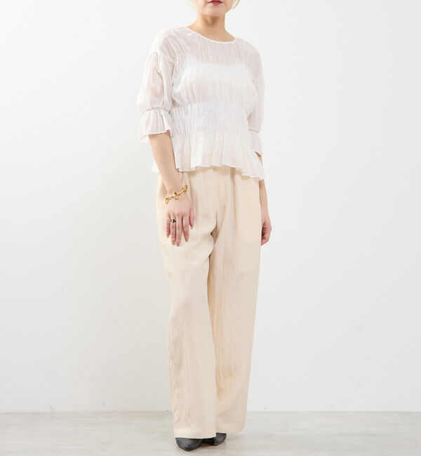 SOFFITTO「オーガニックコットンシャーリングブラウス」|シャツ・ブラウス|